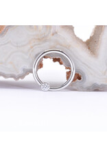 BVLA 16g Fixed Bezel Seam Rings with 2mm CZ in 14k White Gold
