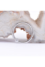 BVLA 16g Fixed Bezel Seam Rings with 2mm CZ in 14k White Gold