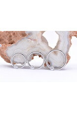BVLA 16g Fixed Bezel Seam Rings with 2mm CZ in 14k White Gold
