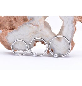 BVLA CZ White Gold 16g Fixed Bezel Seam Rings