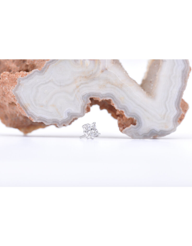 BVLA 4mm Reema with CZ in 14k Gold Threadless Ends by BVLA!
