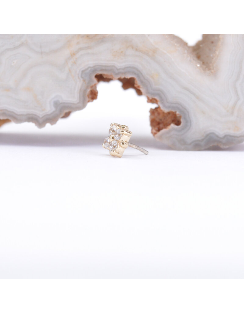 BVLA 4mm Reema with CZ in 14k Gold Threadless Ends by BVLA!