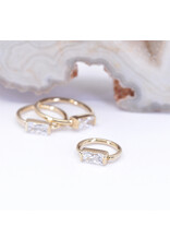 BVLA 18g Fixed Baguette Seam Rings with 4x2mm CZ in 14k Gold by BVLA!