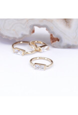 BVLA 18g Fixed Baguette Seam Rings with 4x2mm CZ in 14k Gold by BVLA!