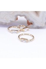 BVLA 18g Fixed Baguette Seam Rings with 4x2mm CZ in 14k Gold by BVLA!
