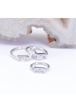 BVLA 18g Fixed Baguette Seam Rings with 4x2mm CZ in 14k Gold by BVLA!