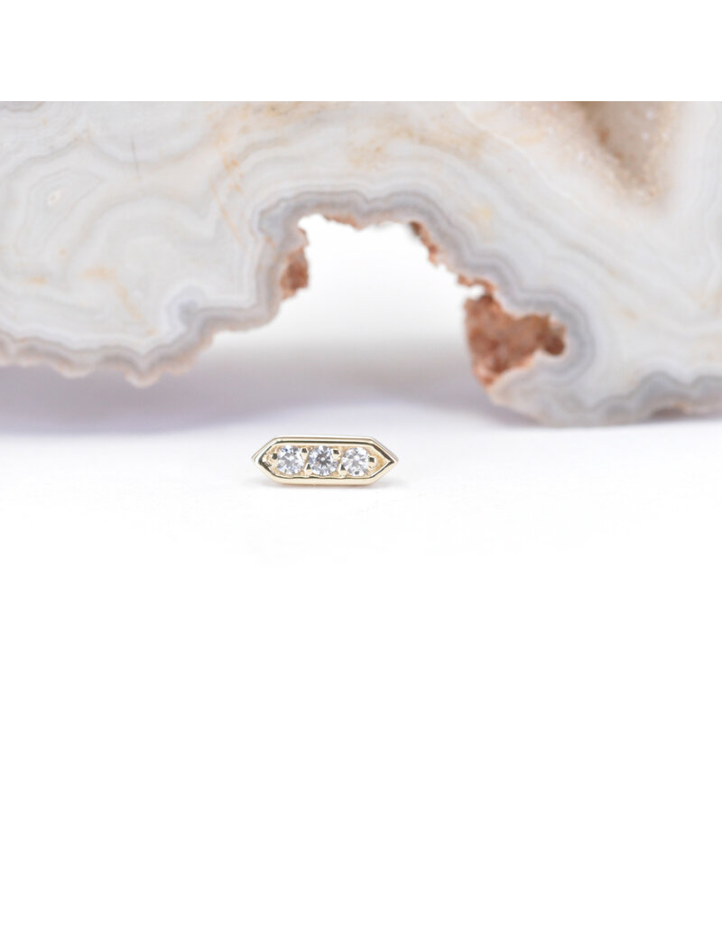 BVLA Sillan with CZ in 14k Gold Threadless Ends by BVLA!
