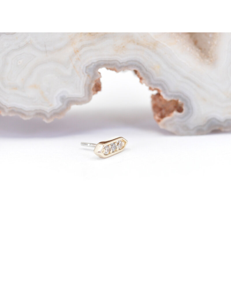 BVLA Sillan with CZ in 14k Gold Threadless Ends by BVLA!