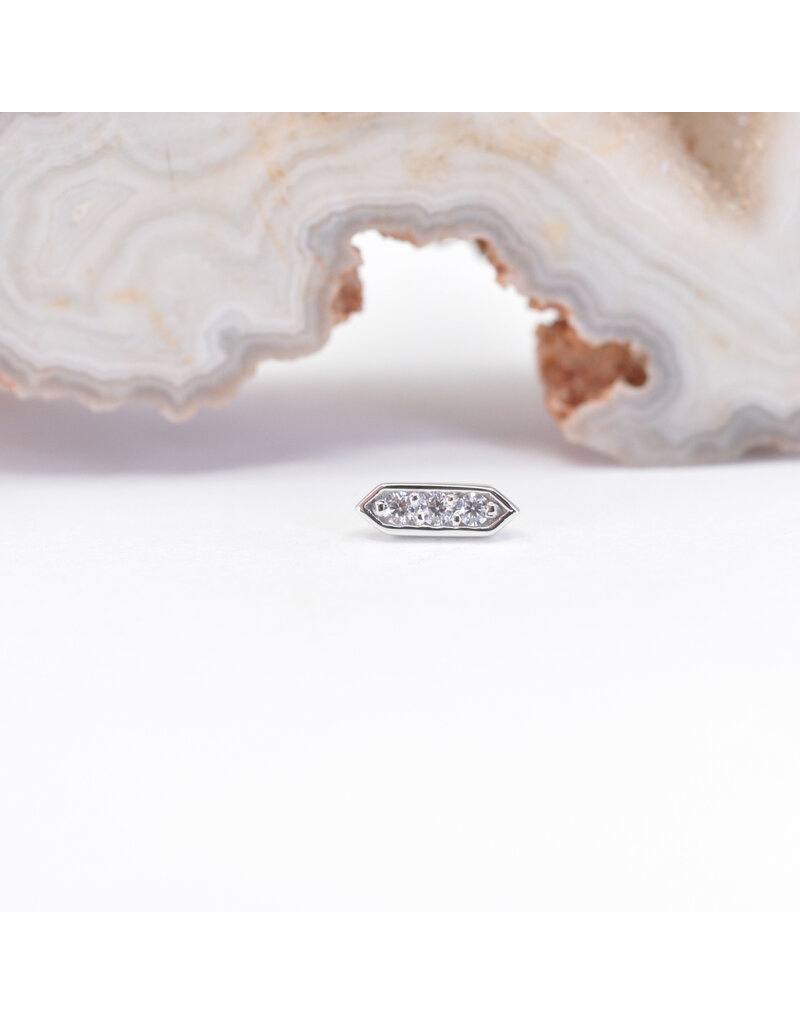 BVLA Sillan with CZ in 14k Gold Threadless Ends by BVLA!