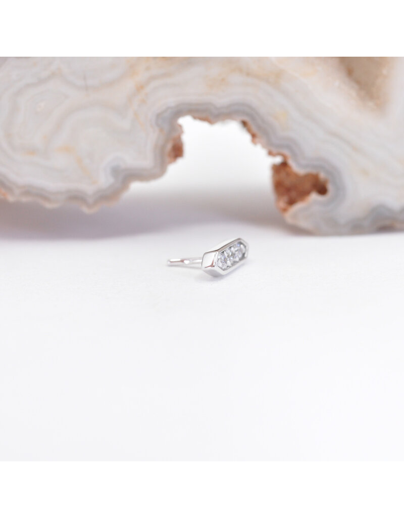 BVLA Sillan with CZ in 14k Gold Threadless Ends by BVLA!