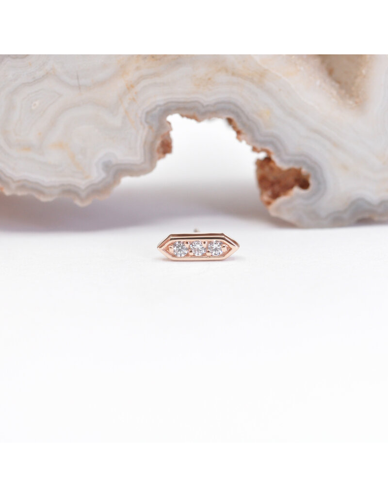 BVLA Sillan with CZ in 14k Gold Threadless Ends by BVLA!