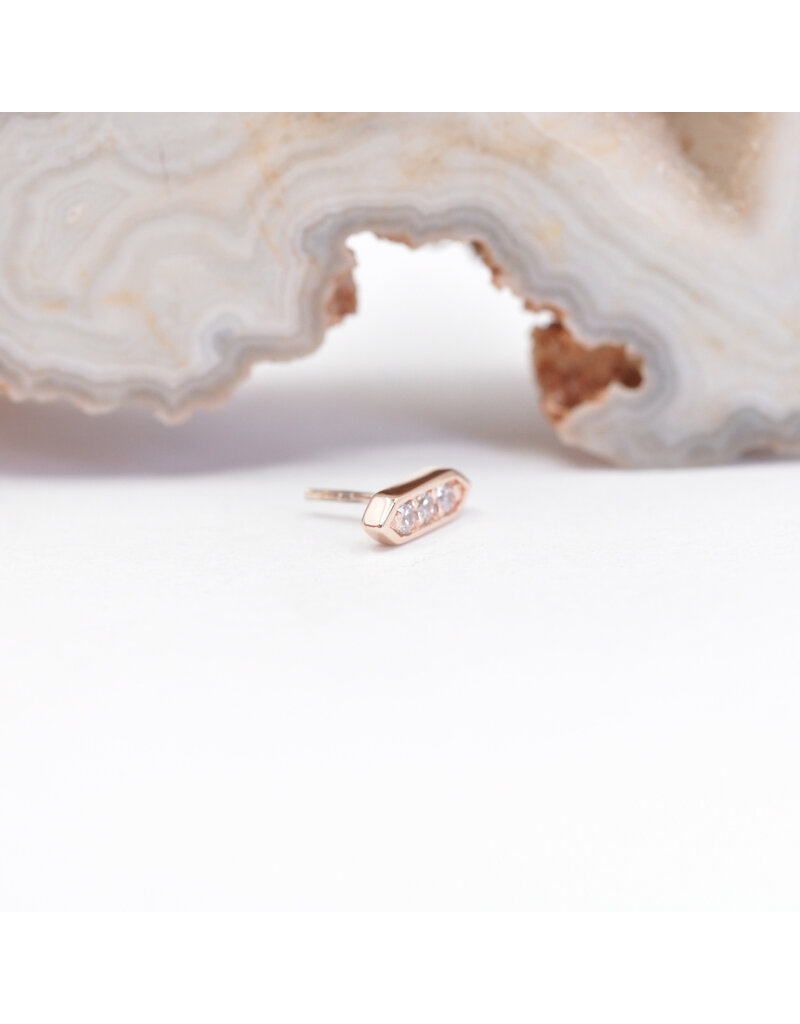 BVLA Sillan with CZ in 14k Gold Threadless Ends by BVLA!