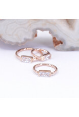 BVLA 18g Fixed Baguette Seam Rings with 4x2mm CZ in 14k Gold by BVLA!