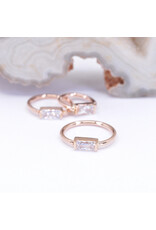 BVLA 18g Fixed Baguette Seam Rings with 4x2mm CZ in 14k Gold by BVLA!