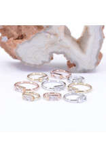 BVLA 18g Fixed Baguette Seam Rings with 4x2mm CZ in 14k Gold by BVLA!