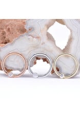 BVLA 16g Fixed Bezel Seam Rings with 2mm CZ in 14k Yellow Gold