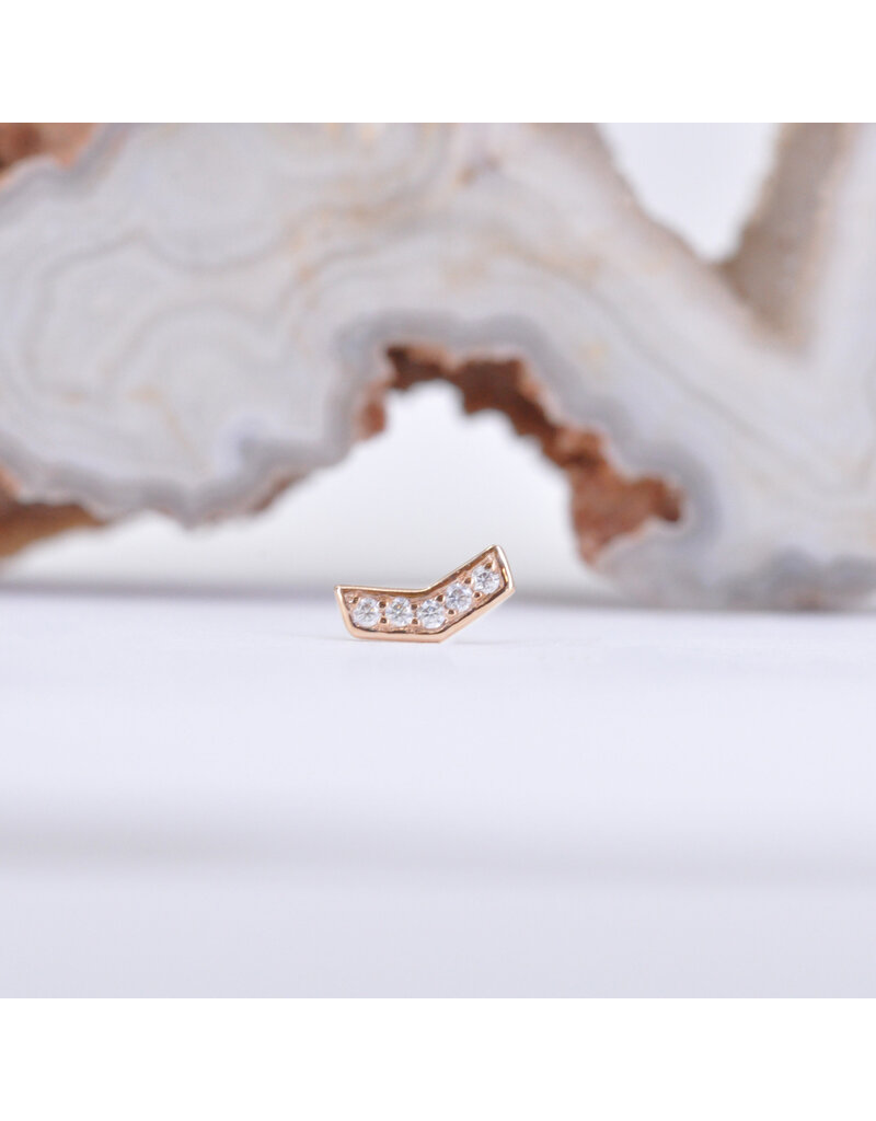 BVLA Chevron with CZ in 14k Gold Threadless Ends byBVLA!