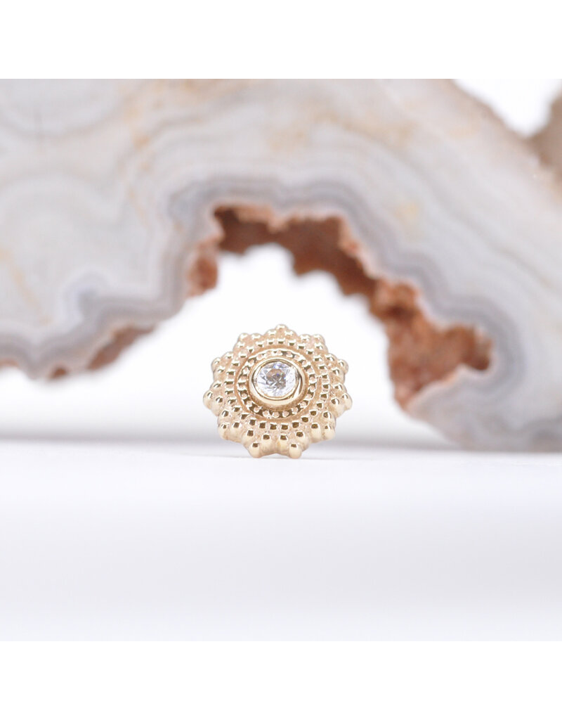 BVLA 6mm Afghan with CZ in 14k Gold Threadless Ends by BVLA!