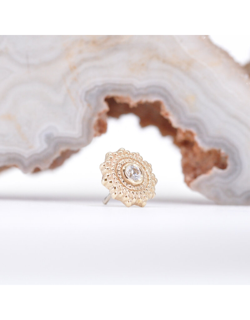 BVLA 6mm Afghan with CZ in 14k Gold Threadless Ends by BVLA!