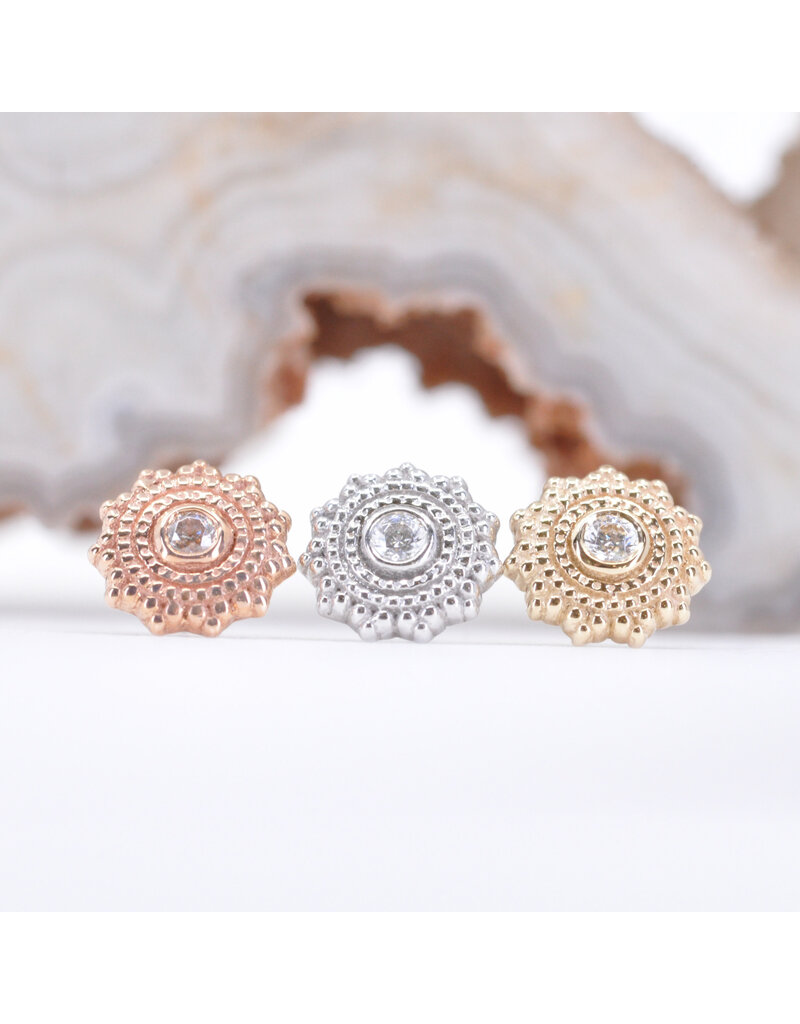 BVLA 6mm Afghan with CZ in 14k Gold Threadless Ends by BVLA!