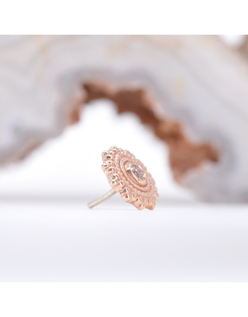 BVLA 6mm Afghan with CZ in 14k Gold Threadless Ends by BVLA!