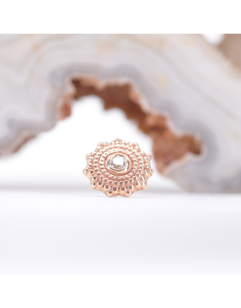 BVLA 6mm Afghan with CZ in 14k Gold Threadless Ends by BVLA!