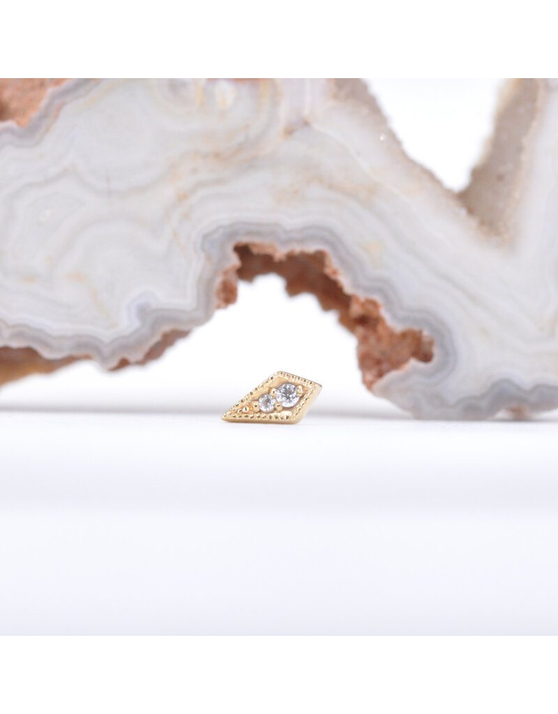 BVLA Dario with CZ in 14k Gold Threadless Ends by BVLA!