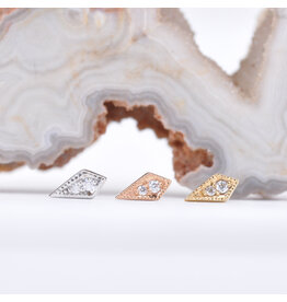 BVLA Dario CZ 14k Gold Threadless Ends
