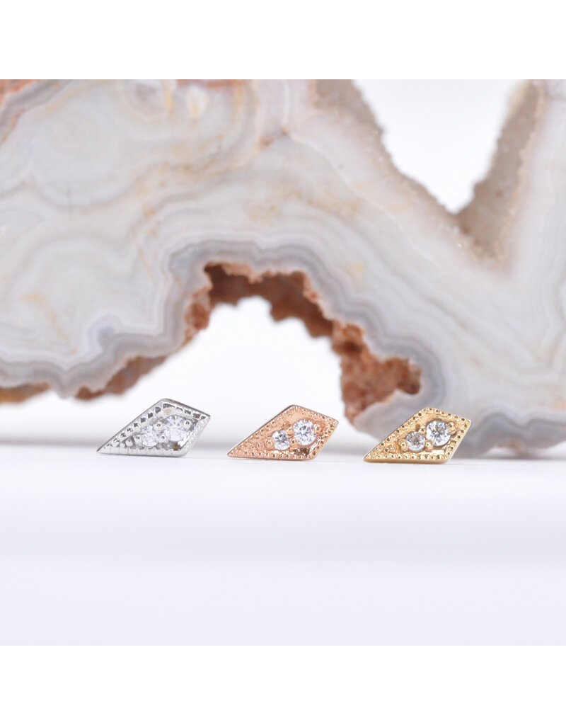 BVLA Dario with CZ in 14k Gold Threadless Ends by BVLA!