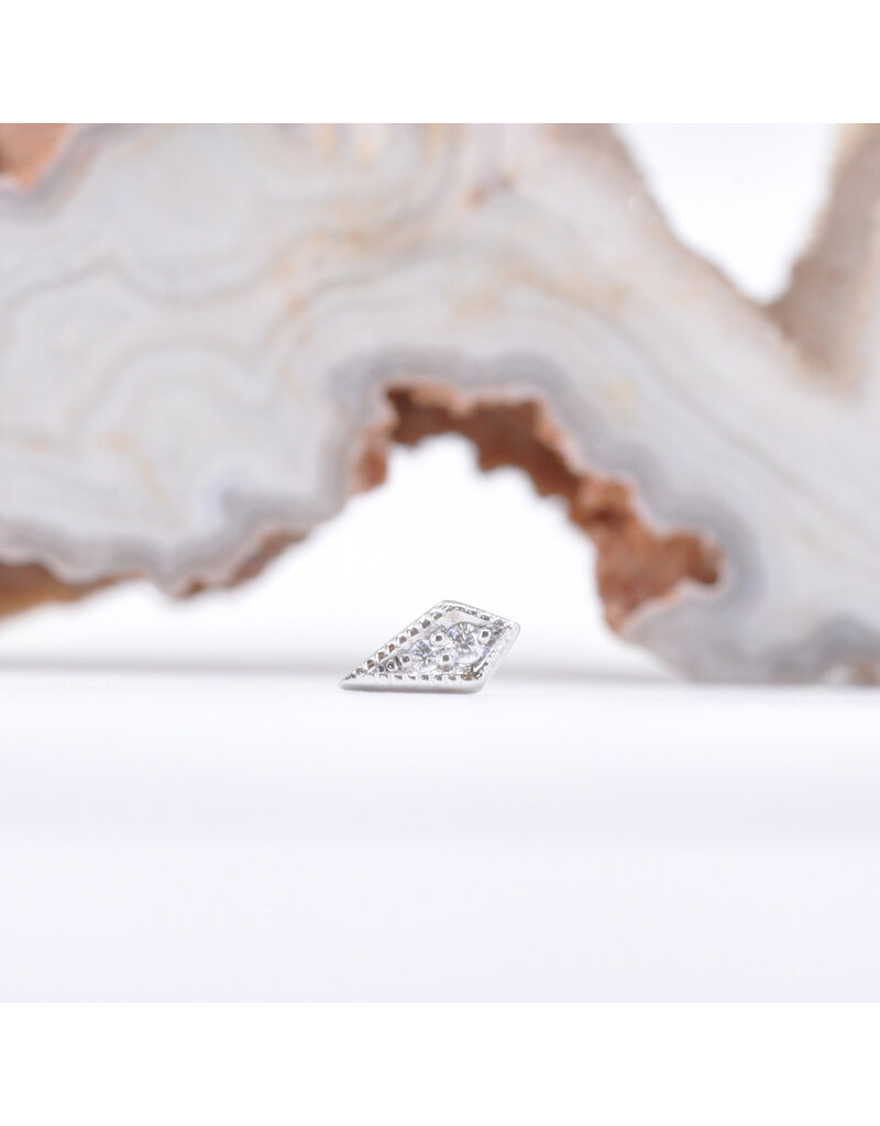 BVLA Dario with CZ in 14k Gold Threadless Ends by BVLA!