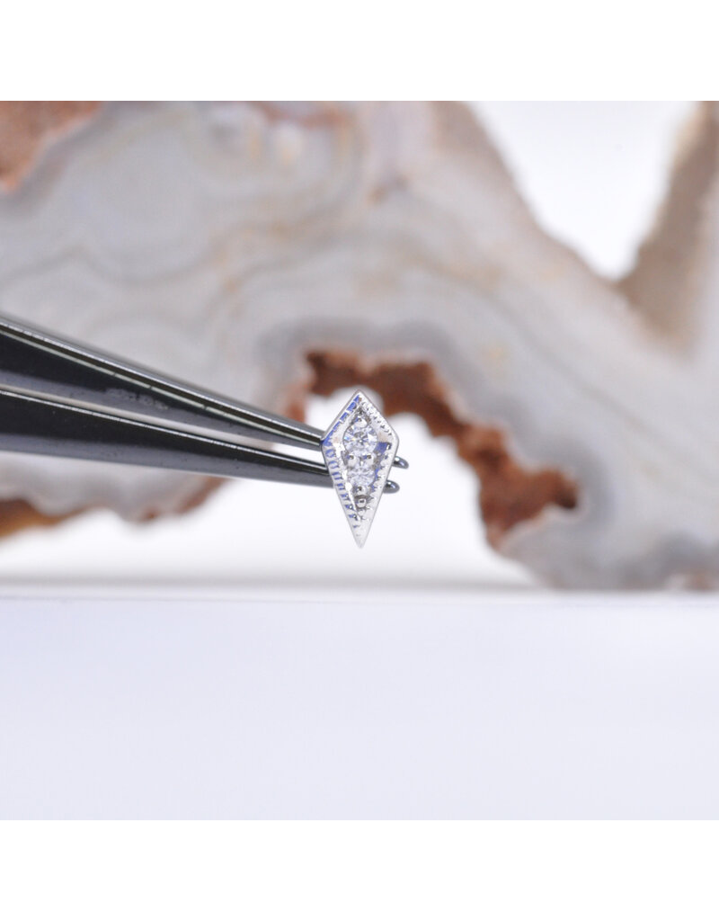 BVLA Dario with CZ in 14k Gold Threadless Ends by BVLA!