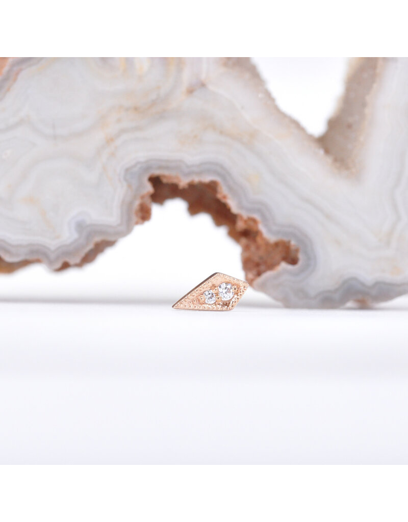 BVLA Dario with CZ in 14k Gold Threadless Ends by BVLA!