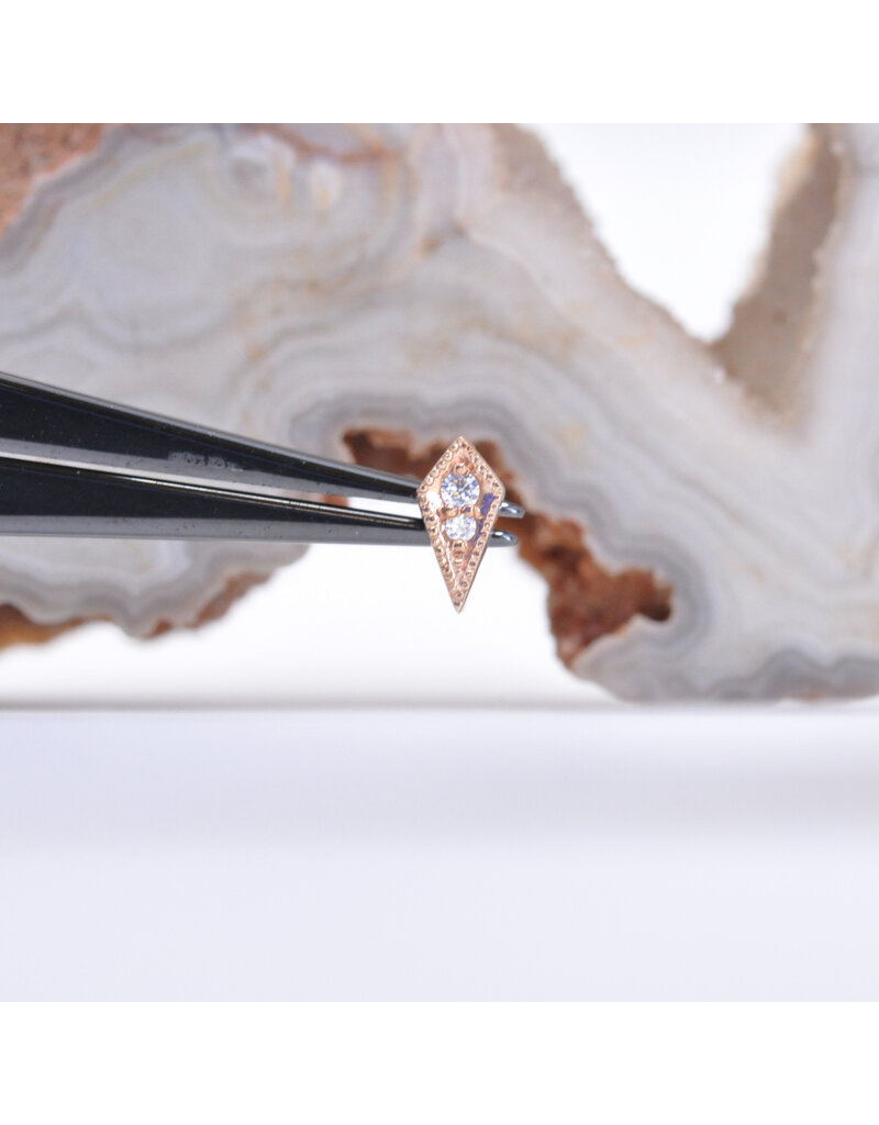 BVLA Dario with CZ in 14k Gold Threadless Ends by BVLA!
