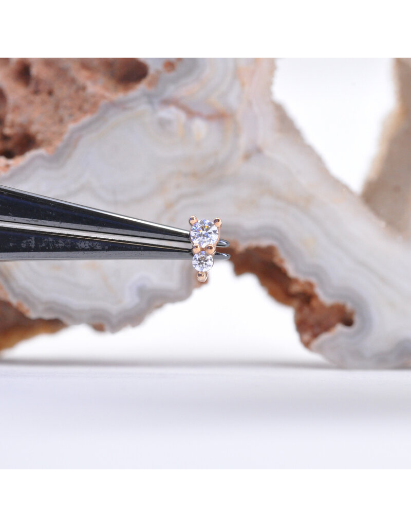 BVLA Jeanie 2 with CZ in 14k Gold Threadless Ends by BVLA!