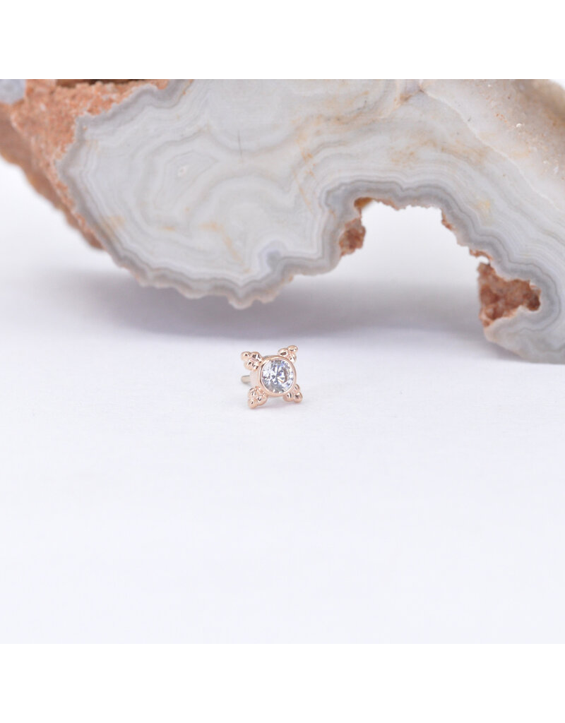 BVLA 5mm Mini Kandy with CZ in 14k Gold Threadless Ends by BVLA!