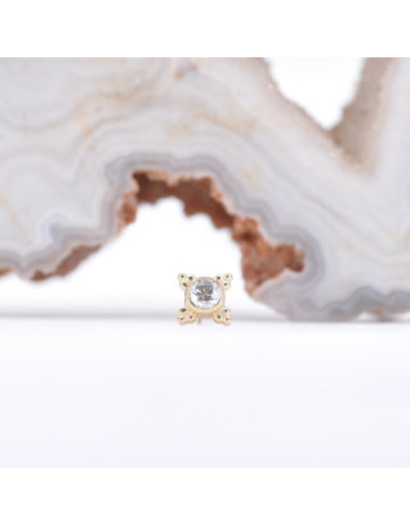 BVLA 5mm Mini Kandy with CZ in 14k Gold Threadless Ends by BVLA!