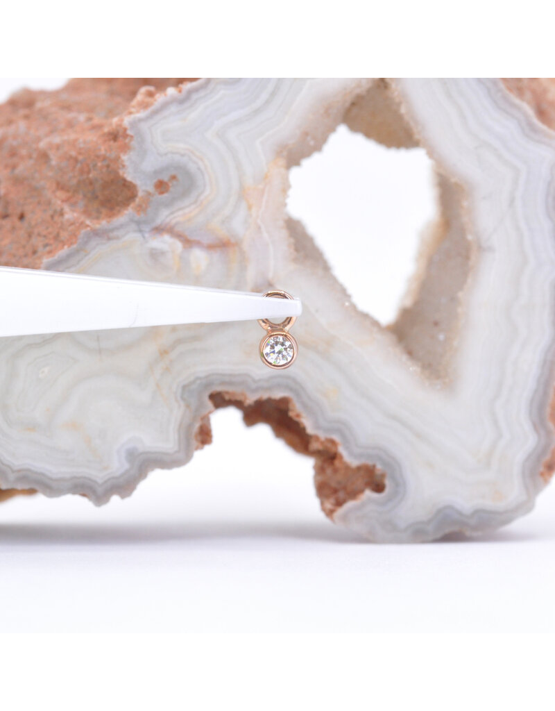 BVLA Bezel Charm with Genuine VS Diamond in 14k Gold by BVLA