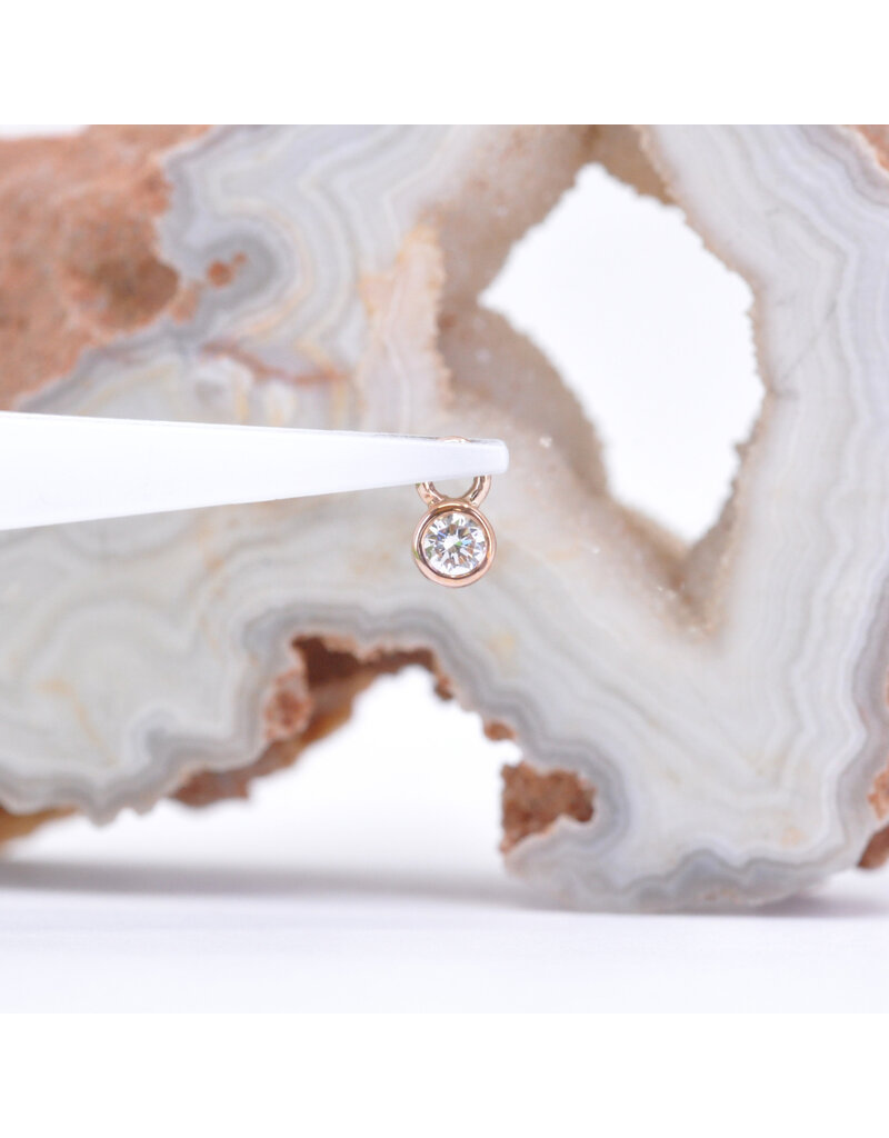 BVLA Bezel Charm with Genuine VS Diamond in 14k Gold by BVLA