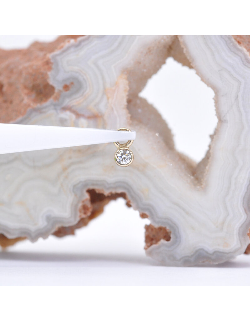 BVLA Bezel Charm with Genuine VS Diamond in 14k Gold by BVLA