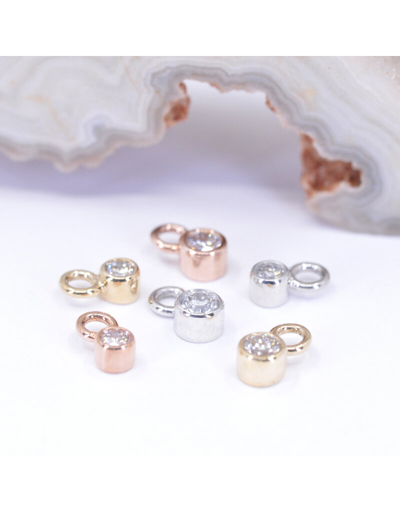 BVLA Bezel Charm with Genuine VS Diamond in 14k Gold by BVLA