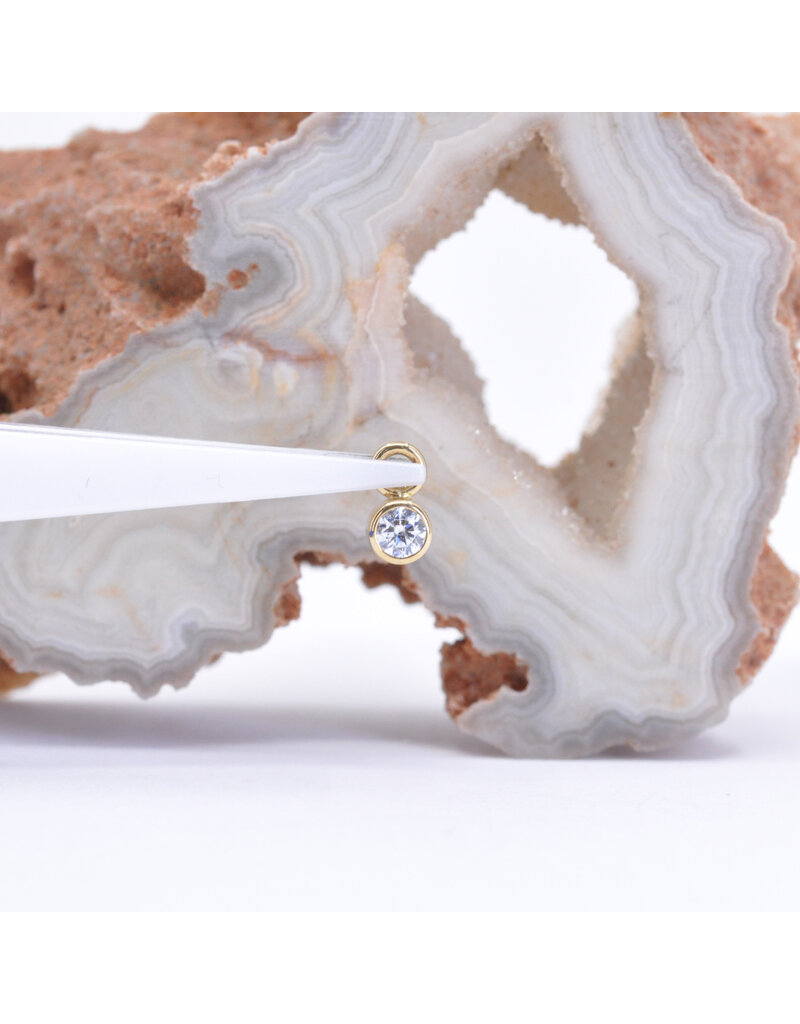 BVLA 2.5mm Bezel Charms with CZ in 14k Gold by BVLA