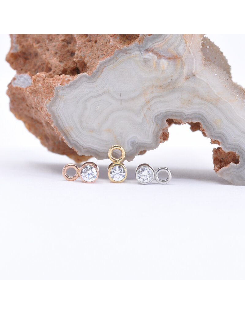 BVLA 2.5mm Bezel Charms with CZ in 14k Gold by BVLA