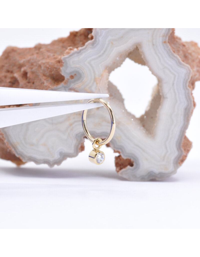 BVLA 2.5mm Bezel Charms with CZ in 14k Gold by BVLA