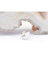 BVLA French Kiss with CZ 16g Threaded Ends in 14k Gold