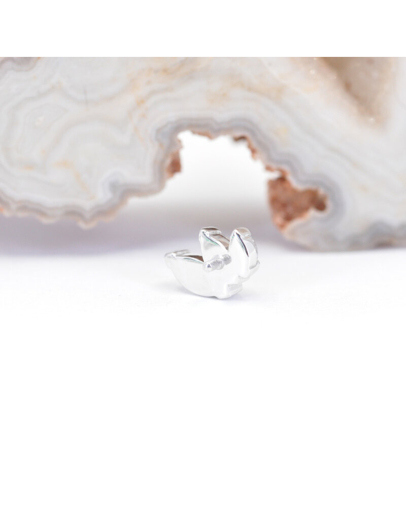 BVLA French Kiss with CZ 16g Threaded Ends in 14k Gold