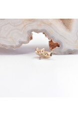BVLA French Kiss with CZ 16g Threaded Ends in 14k Gold