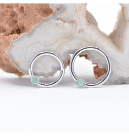 BVLA Chrysoprase 14k Gold 16g Fixed Bezel Seam Rings
