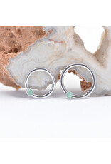 BVLA 16g Fixed Bezel Seam Rings with 2mm Chrysoprase Cabochon in 14k Gold