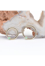BVLA 16g Fixed Bezel Seam Rings with 2mm Chrysoprase Cabochon in 14k Gold