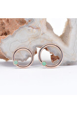 BVLA 16g Fixed Bezel Seam Rings with 2mm Chrysoprase Cabochon in 14k Gold